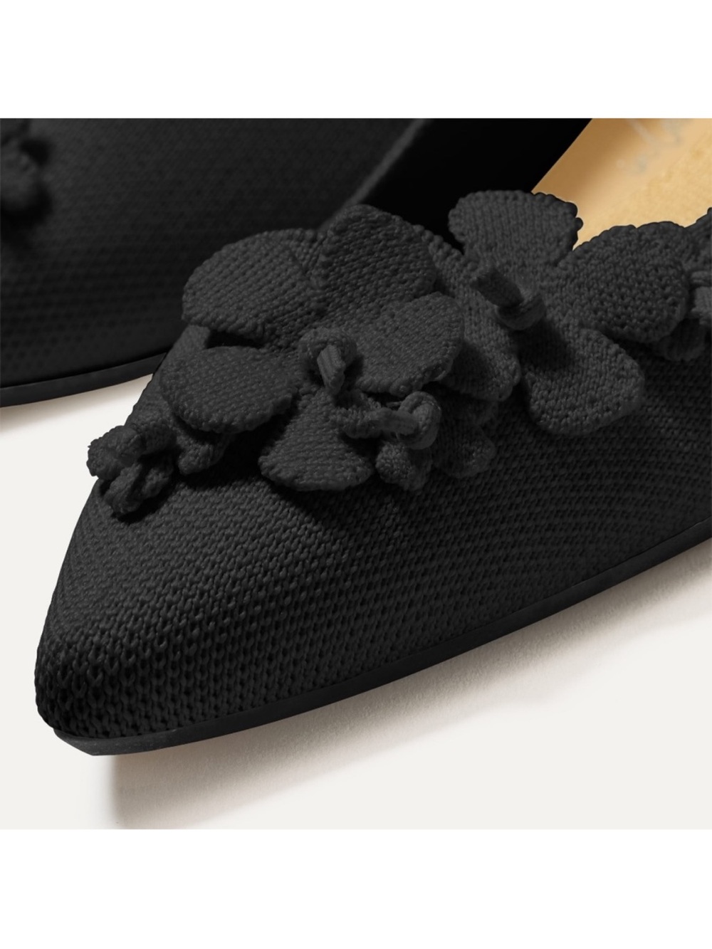 Rothy’s Black Flower Pointe Flats - Picture 3 of 12